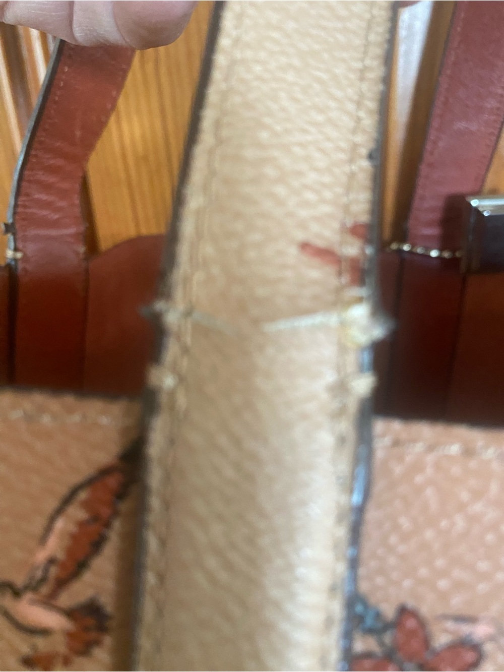 Coach Pink Tan Tropical Print Leather Tote - Picture 8 of 16